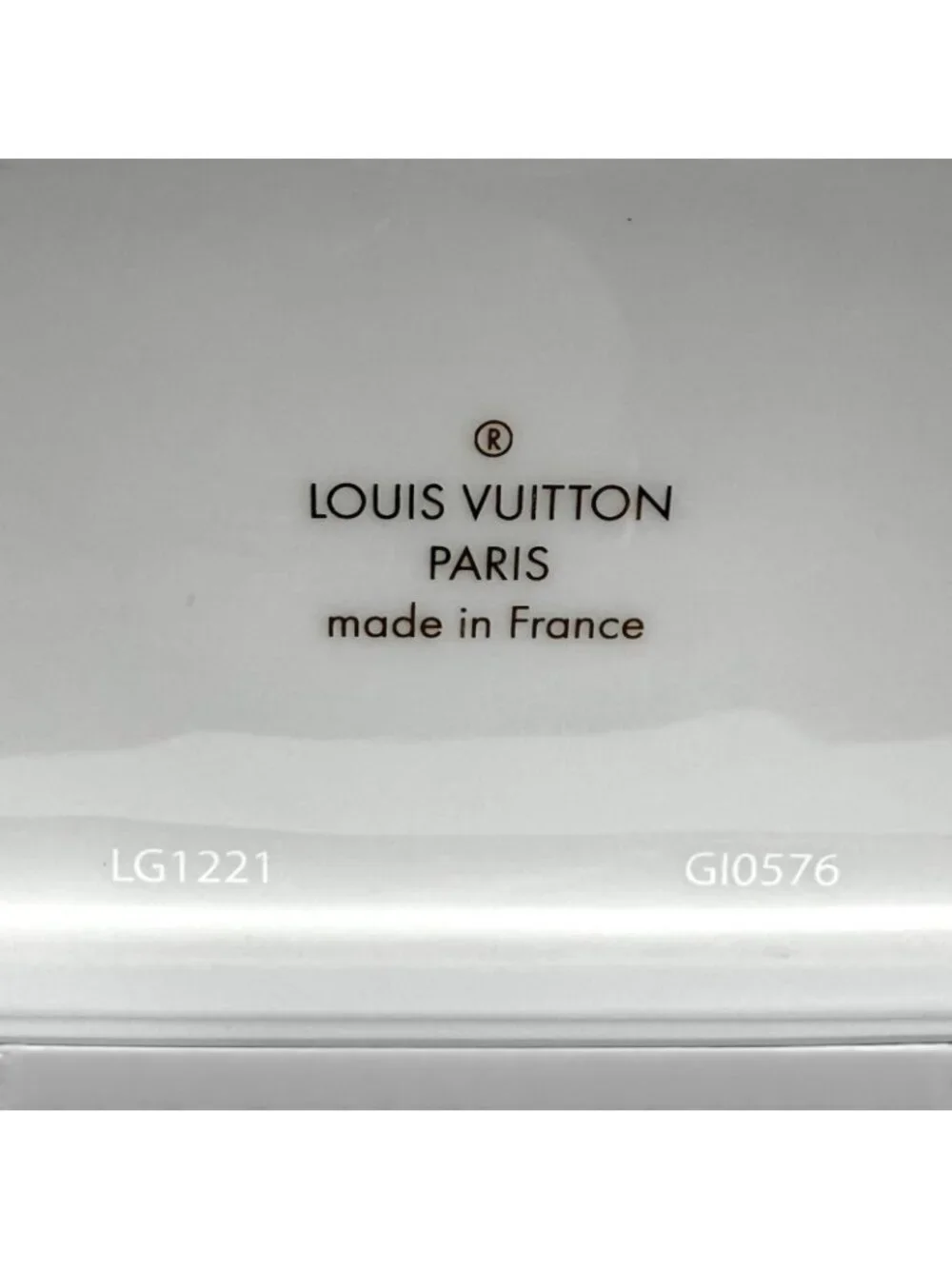 Louis Vuitton Vase Porcelain Monogram Pattern Embossed Bag Motif White